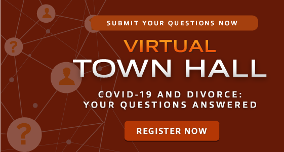 image promoting COVID-19 and divorce town hall